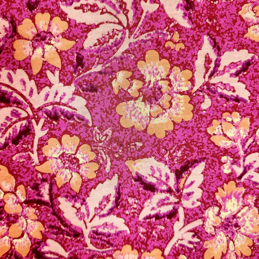 Peruvian Connection Raspberry & Orange Floral Hal… - image 4